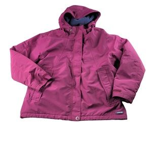 Lands End Womens XL Purple Squall Waterproof Windproof Fleece Lined Winter Coat